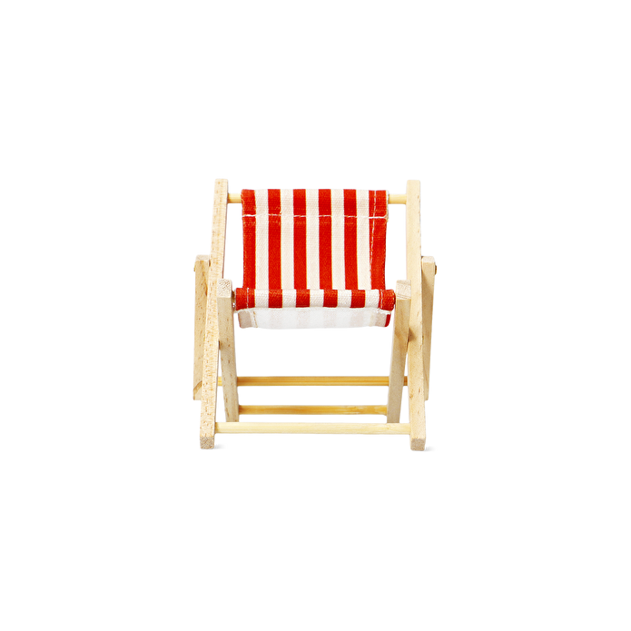 Flying Tiger Copenhagen Dekoratif Kırmızı Çizgili Ahşap Mini Şezlong