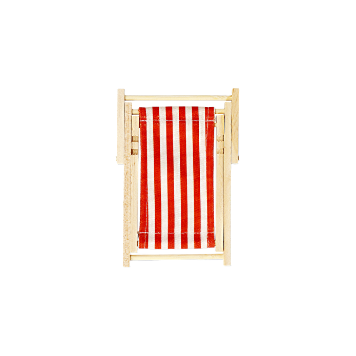 Flying Tiger Copenhagen Dekoratif Kırmızı Çizgili Ahşap Mini Şezlong