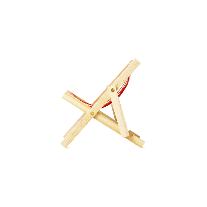 Flying Tiger Copenhagen Dekoratif Kırmızı Çizgili Ahşap Mini Şezlong