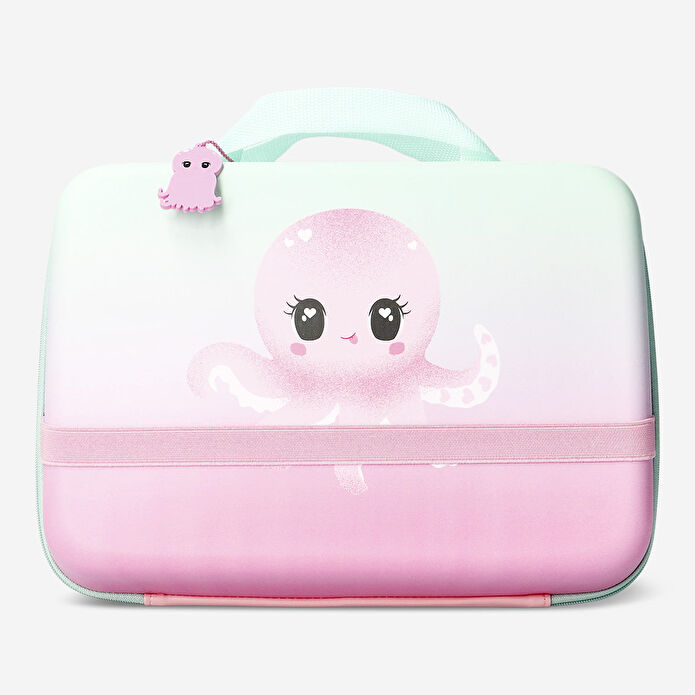 Flying Tiger Copenhagen Pembe Sarı Çizgili Bavul İçinde Kırtasiye Seti