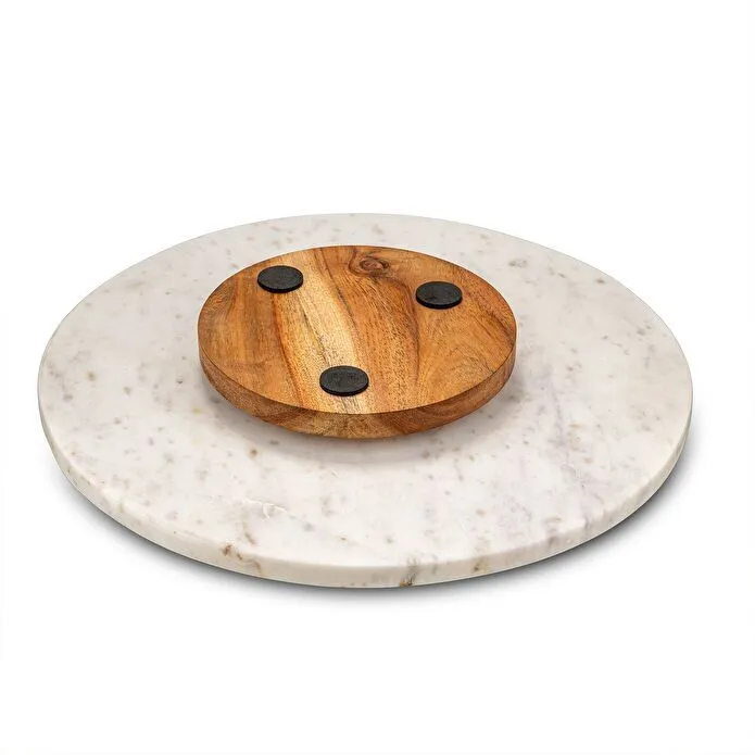 Jumbo Romano Mermer Servislik 14x14x1.76 cm Beyaz