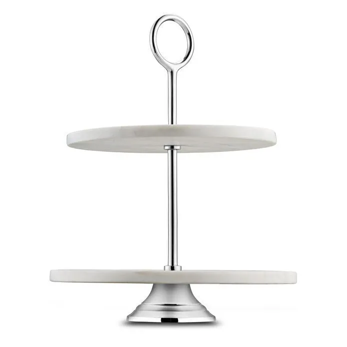 Jumbo Romano Mermer 2 Katlı Servislik Beyaz