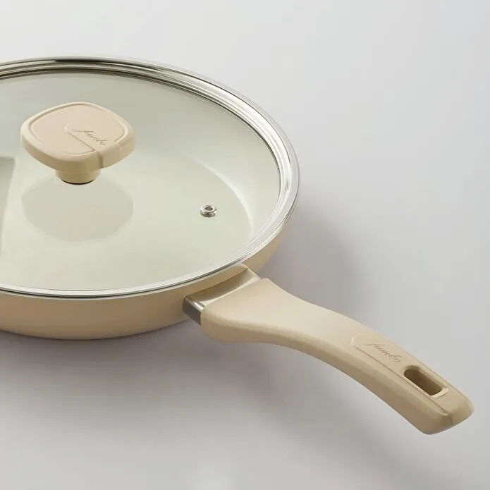 Jumbo Swiss Crystal Dark Cream 7 Parça İndüksiyon Tabanlı Tencere Seti