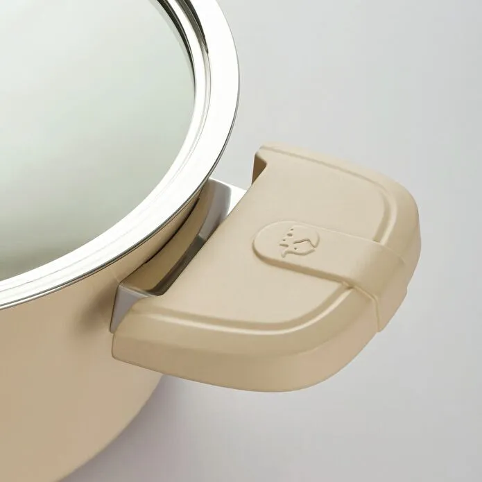 Jumbo Swiss Crystal Dark Cream 7 Parça İndüksiyon Tabanlı Tencere Seti