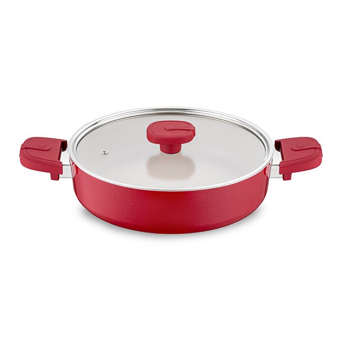 Jumbo Swiss Crystal Red 7 Parça İndüksiyon Tabanlı Tencere Seti