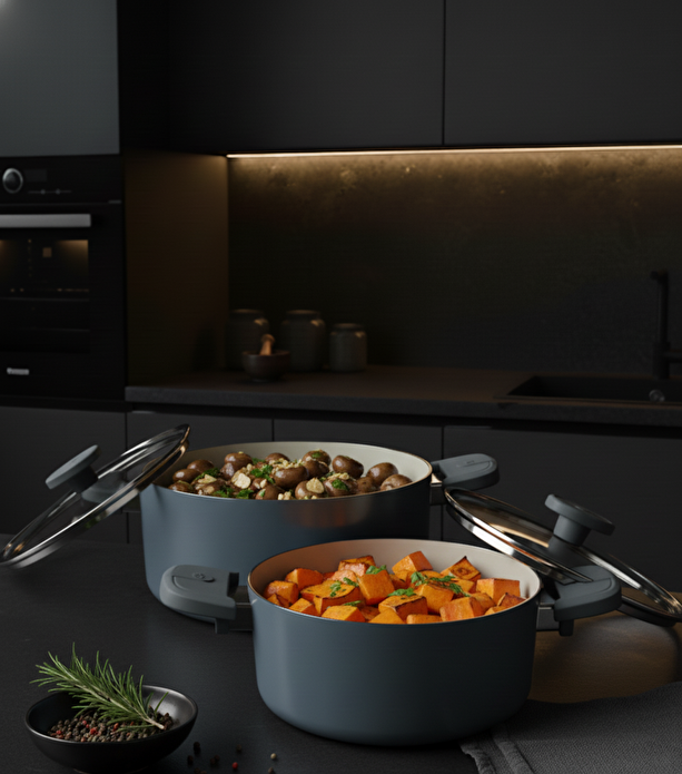 Jumbo Swiss Crystal Grey 5 Parça İndüksiyon Tabanlı Tencere Seti