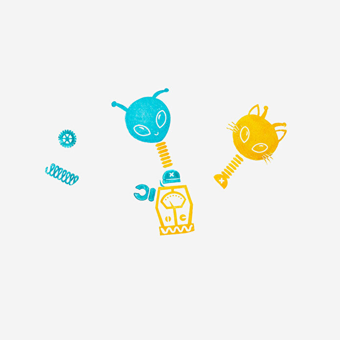 Flying Tiger Copenhagen Kendin Yap Uzaylı Robot Damga Seti