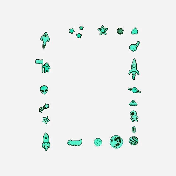 Flying Tiger Copenhagen Karanlıkta Parlayan Sticker Seti