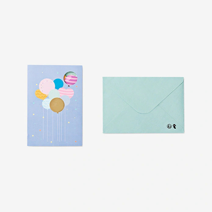 Flying Tiger Copenhagen Balon Detaylı Teşekkür Kartı