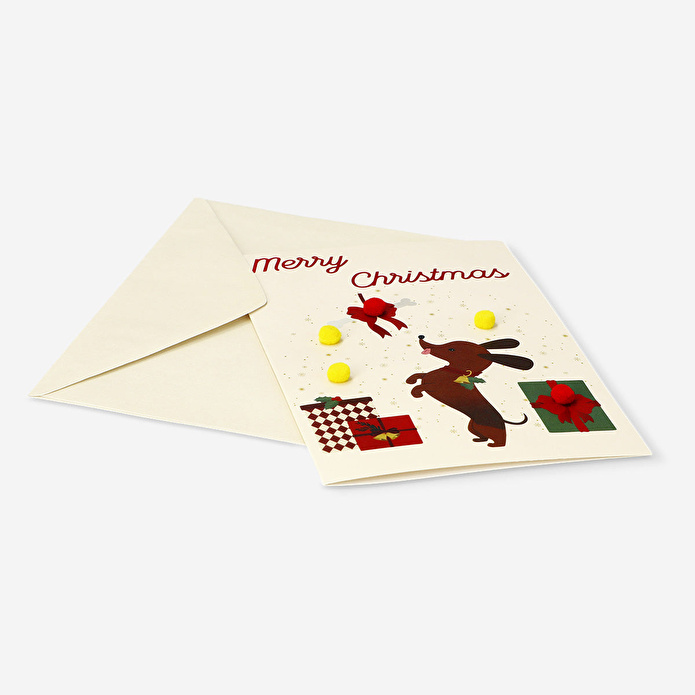 Flying Tiger Copenhagen Köpek Desenli Yılbaşı Tebrik Kartı