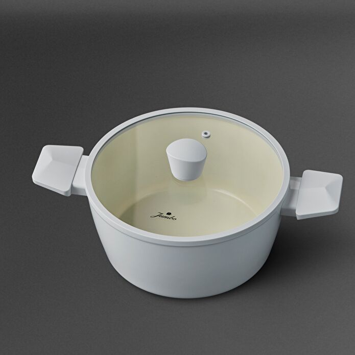 Jumbo Swiss Crystal Light Grey Derin Tencere 24 cm