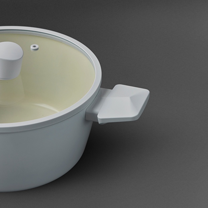 Jumbo Swiss Crystal Light Grey Derin Tencere 24 cm