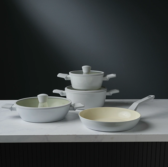 Jumbo Swiss Crystal Light Grey 7 Parça Tencere Seti