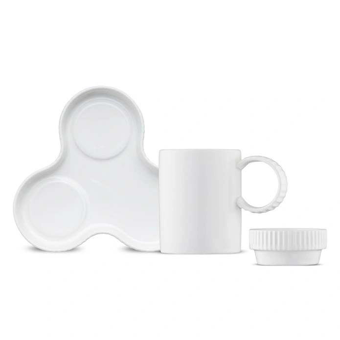 Jumbo Trigon Beyaz 2 Kişilik Kahve Fincan Takımı