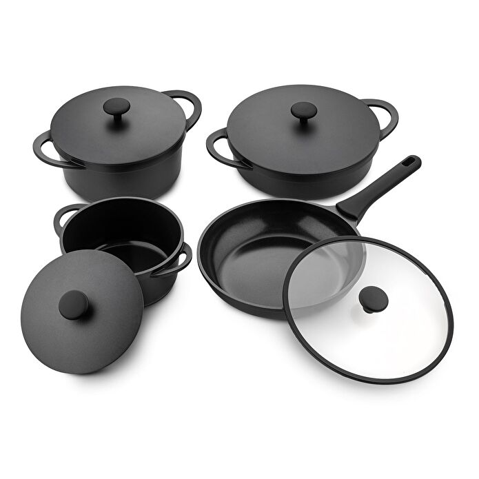 Jumbo Castcore Döküm İndüksiyon Tabanlı 8 Parça Tencere Seti