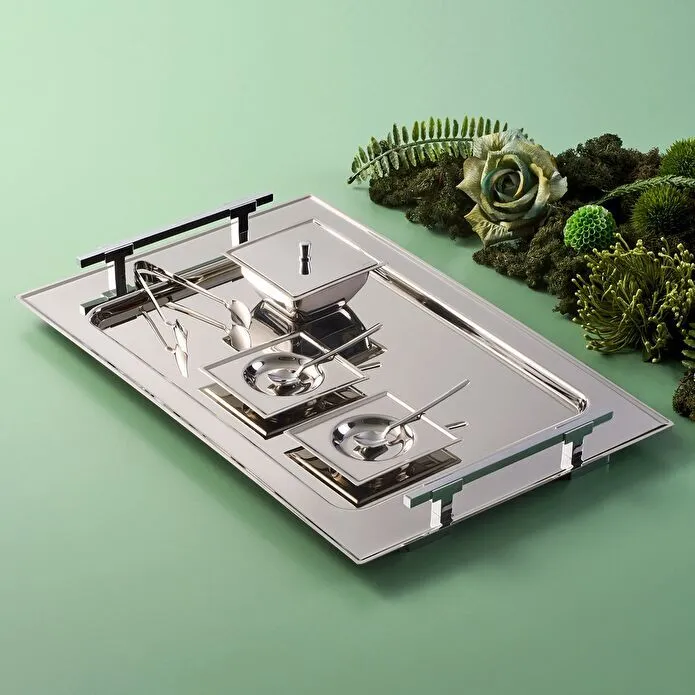 Jumbo New 9100 28 Parça Kare Çay Seti Çelik