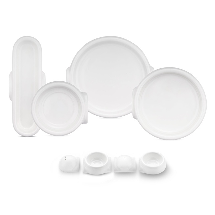 Jumbo Spectrum 24 Parça 6 Kişilik Porselen Kahvaltı Takımı