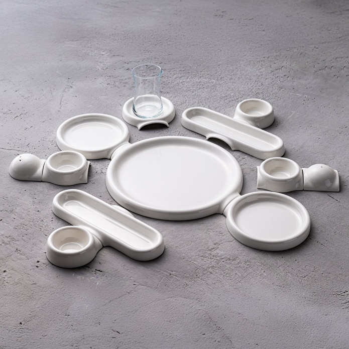 Jumbo Spectrum 24 Parça 6 Kişilik Porselen Kahvaltı Takımı