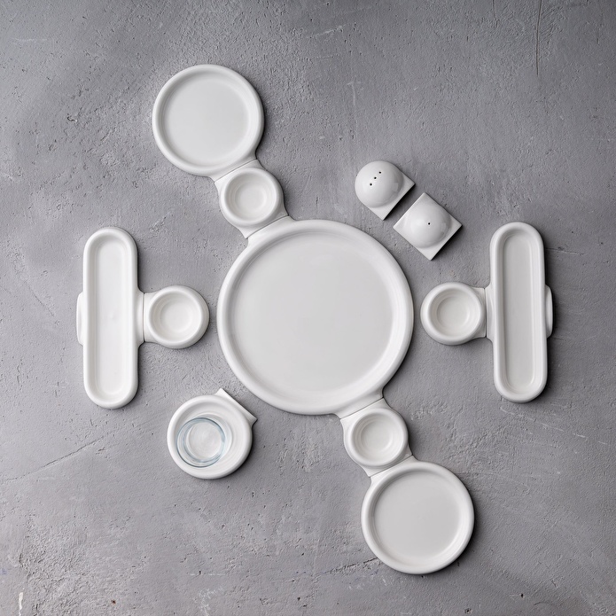 Jumbo Spectrum 24 Parça 6 Kişilik Porselen Kahvaltı Takımı