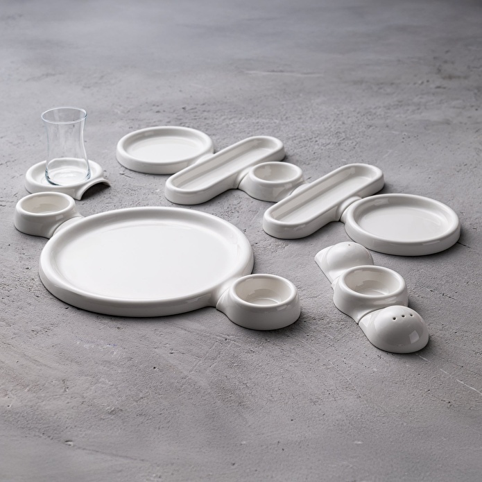 Jumbo Spectrum 24 Parça 6 Kişilik Porselen Kahvaltı Takımı