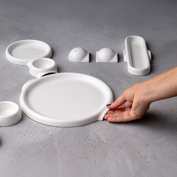 Jumbo Spectrum 24 Parça 6 Kişilik Porselen Kahvaltı Takımı