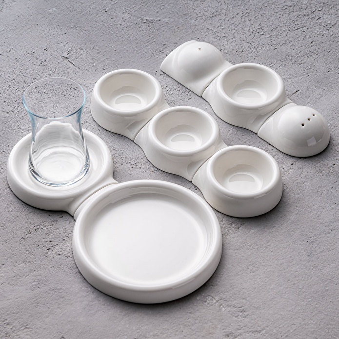 Jumbo Spectrum 24 Parça 6 Kişilik Porselen Kahvaltı Takımı