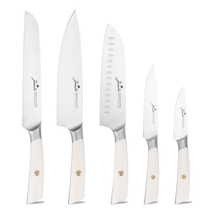 Jumbo Katana Standlı 6 Parça Beyaz Bıçak Seti