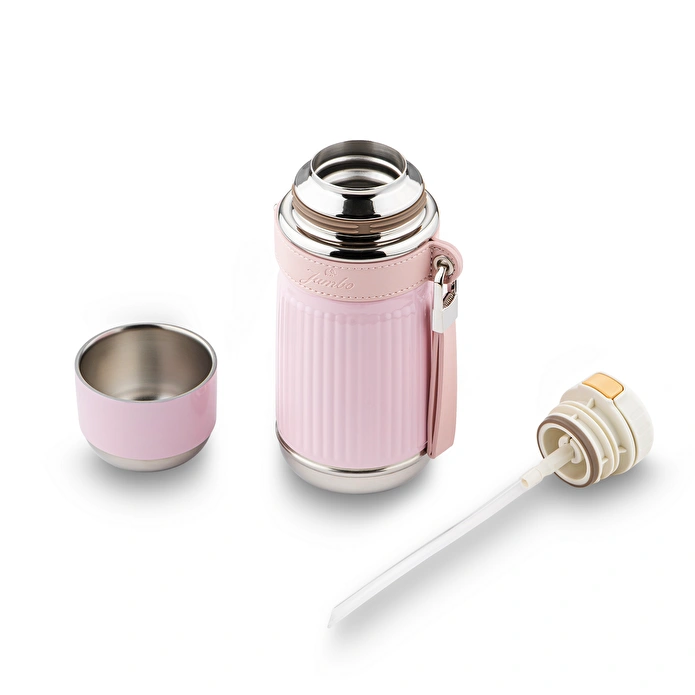 Jumbo Magic Pipetli Pembe Termos 650 ml