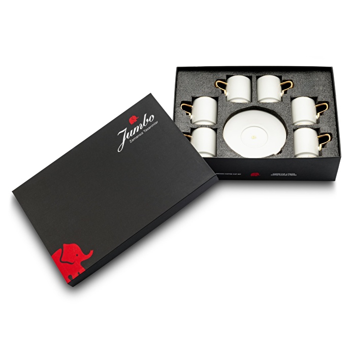 Jumbo Merse 6 Kişilik Kahve Fincan Takımı Gold