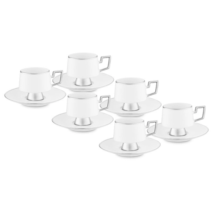 Jumbo Ellmore Platin 6 Kişilik Kahve Fincan Takımı