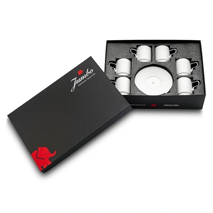 Jumbo Merse 6 Kişilik Kahve Fincan Takımı Platin