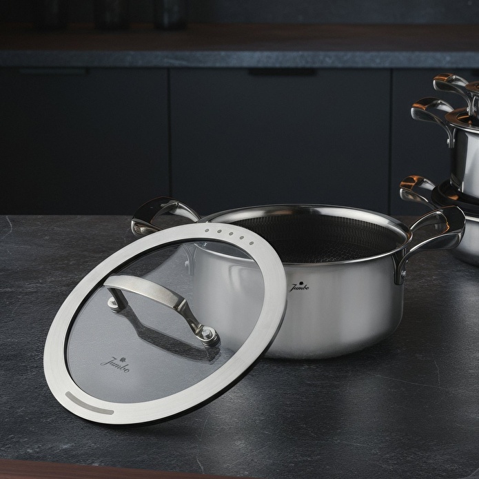 Jumbo Breda 3PLY 7 Parça Çelik Tencere Seti