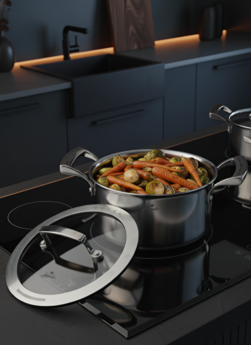 Jumbo Breda 3PLY 7 Parça Çelik Tencere Seti