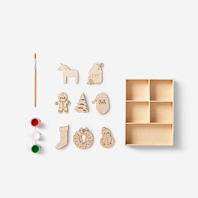 Flying Tiger Copenhagen Kendin Yap Ahşap Yılbaşı Süsleri Seti