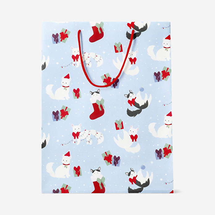 Flying Tiger Copenhagen Yılbaşı Temalı Kedi Desenli Hediye Çantası