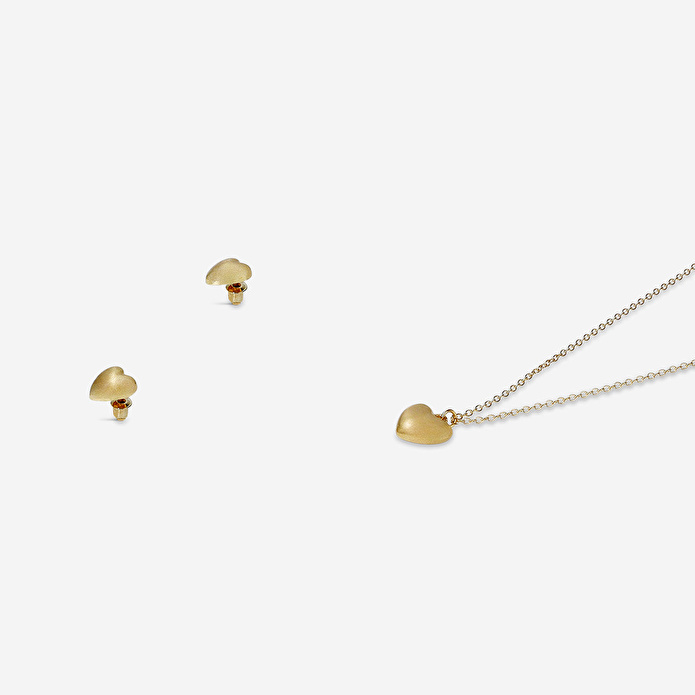 Flying Tiger Copenhagen Kalpli Altın Küpe ve Kolye Seti