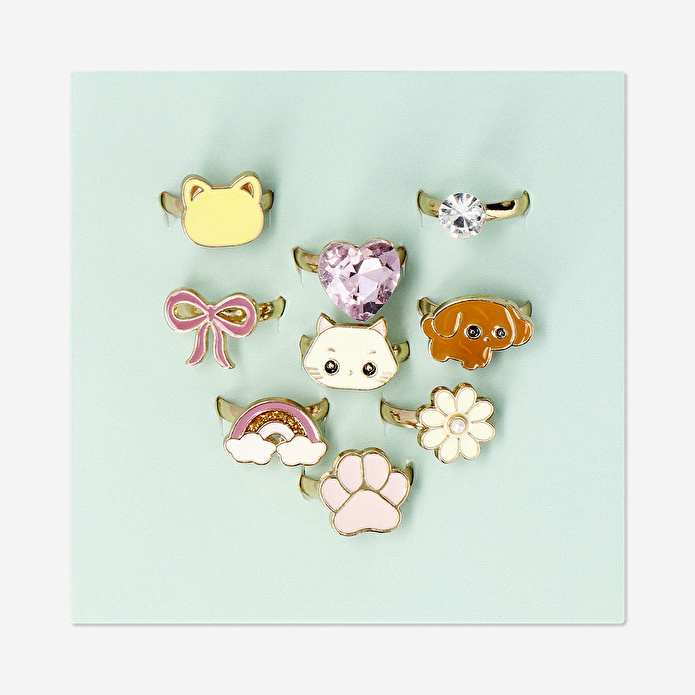 Flying Tiger Copenhagen Kedi Köpek Temalı Çocuk Yüzük Seti