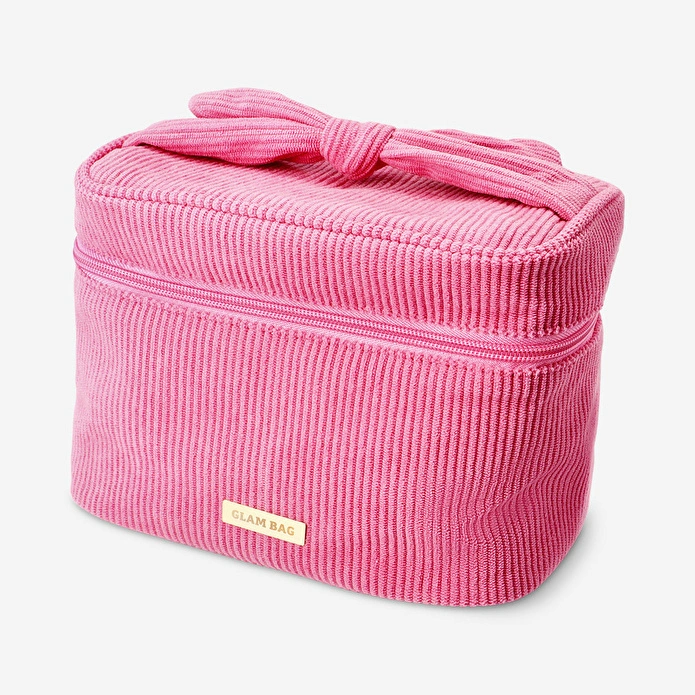 Flying Tiger Copenhagen Pembe Kadife Büyük Makyaj Çantası