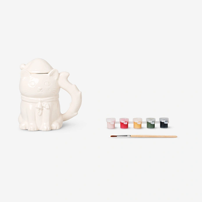 Flying Tiger Copenhagen Kendin Yap Seramik Kedi Şeklinde Kupa