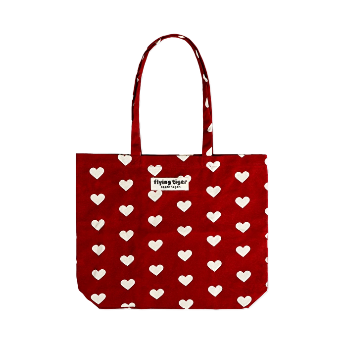 Flying Tiger Copenhagen Beyaz Kalpli Kırmızı Bez Çanta