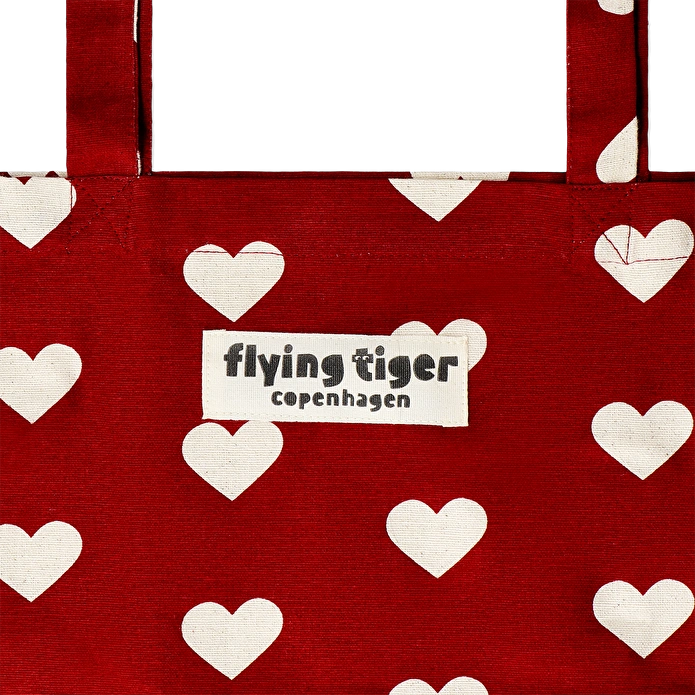 Flying Tiger Copenhagen Beyaz Kalpli Kırmızı Bez Çanta