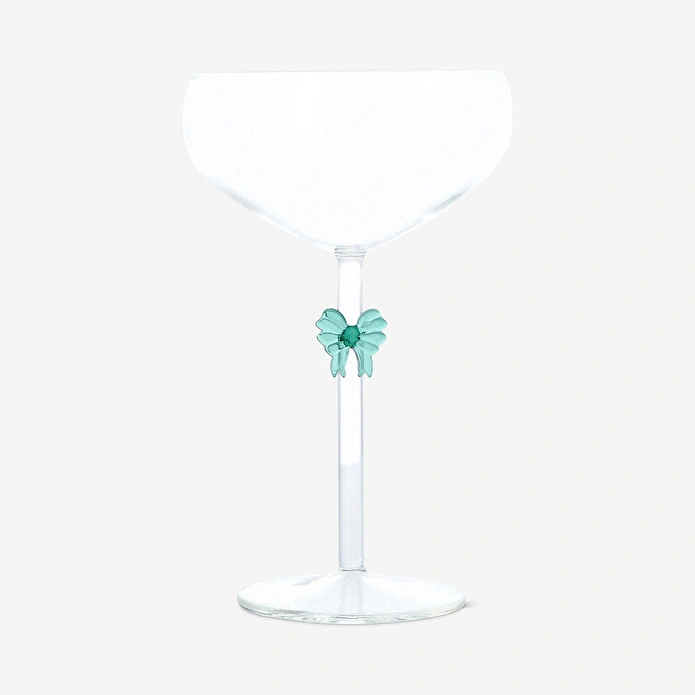 Flying Tiger Copenhagen Yeşil Fiyonk Detaylı Cam Kadeh