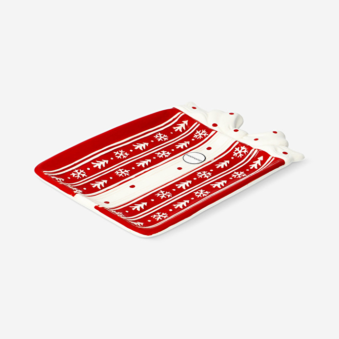 Flying Tiger Copenhagen Kırmızı Hediye Paketi Şeklinde Servis Tabağı