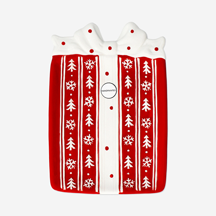 Flying Tiger Copenhagen Kırmızı Hediye Paketi Şeklinde Servis Tabağı