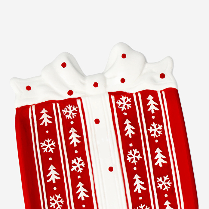 Flying Tiger Copenhagen Kırmızı Hediye Paketi Şeklinde Servis Tabağı