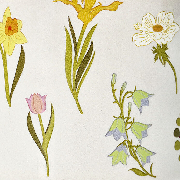 Flying Tiger Copenhagen Çiçek Desenli Bej Seramik Kupa