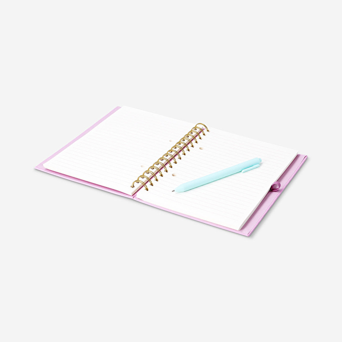 Flying Tiger Copenhagen Pembe Spiralli Bölmeli Defter