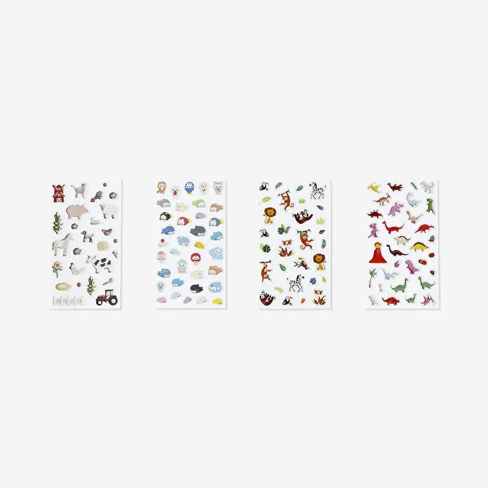 Flying Tiger Copenhagen Hayvan Temalı Kabarık Sticker Seti