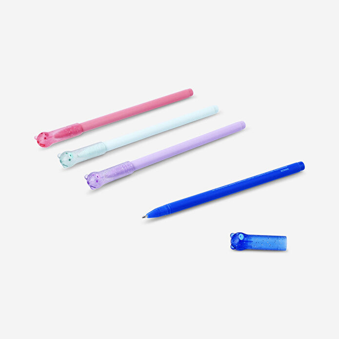 Flying Tiger Copenhagen 4'lü Ayıcık Detaylı Simli Jel Kalem