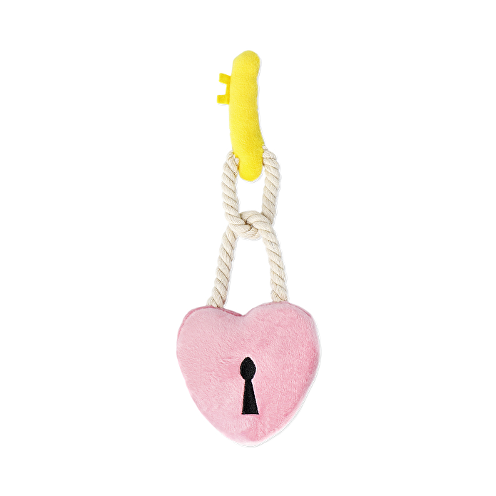 Flying Tiger Copenhagen Pembe Peluş Kalp Anahtarlık Köpek Oyuncağı